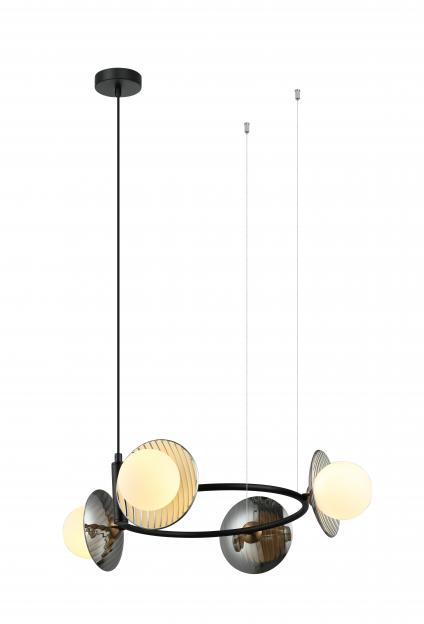 Люстра MDM-6002/4 BK+SG черный 4x40W G9 d450 h910, HAO24